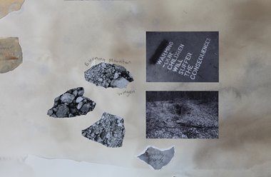 Perdita Phillips, studio process drawing as part of both/and project, 2017. Mixed media drawing installation, detail approx. 30 x 45 cm. Photographer: Perdita Phillips [Viscopy]
