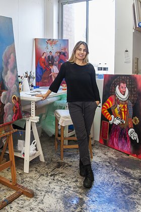 Marcia Espinosa in her Artsource Fremantle Studio, 2015. Photographer: Christophe Canato