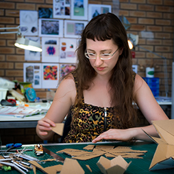 Artist Joanna Sulkowski in studio, 2013. Photo: Eva Fernandez 