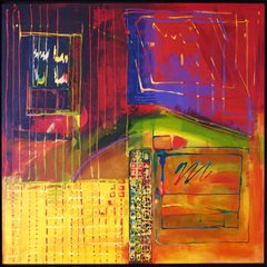 Alba Cinquini, Grass is Greener, 2015, 92x120cm, mixed media on canvas