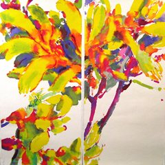 Ian De Souza, Evergreen Kanga Paw, 2009, 140x140cm ink on ricepaper