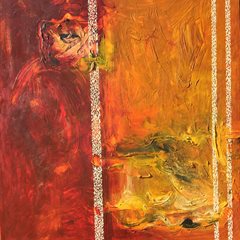 Dragica Milunovic, Salt Lakes, 2014, 100x100cm, oil on canvas