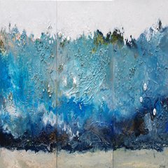 Lyn Franke, Shoreline Rhythm, 2016, 61 x 153cm, acrylic mixed on canvas
