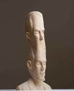 and in the endless sounds there came a pause, 2014, laminated hand carved wood, 63x61x61cm, by Paul Kaptein.