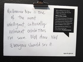 Audience feedback from Melbourne Now at the NGV. Image: June Moorhouse