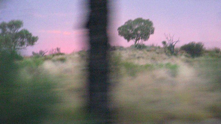 Jonathan Kimberley, After Disurbanity (A fast drive in an HJ60) 2008, HD video (still), Gibson Desert WA.