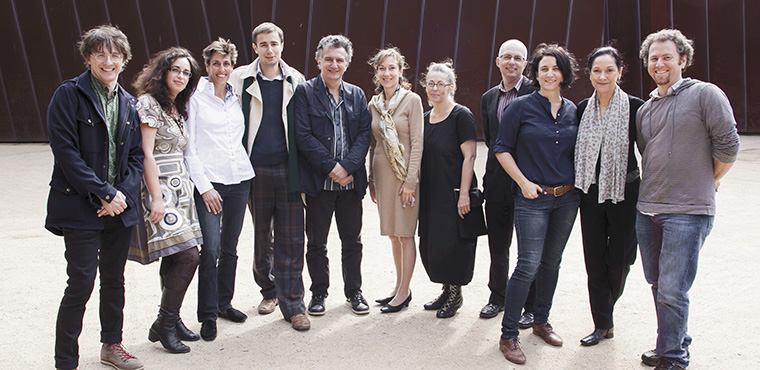 Marco Marcon with the 2012 Sidney Myer Creative Fellows and members of the Myer family. L-R: Matthew Whittet, Maria Tumarkin, Lindy Shelmerdine, Patrick Myer, Marco, Sally Lindsay, Danielle Wilde, Paul Stanhope, Sophie Hyde, Kate Shelmerdine, Chris Kohn