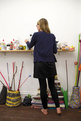 Clare Peake in her studio