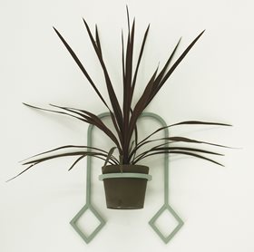Jessie Mitchell, Harley, 2012. Powdercoated aluminium, ceramic, plant, dimensions variable. Image courtesy of the artist