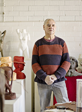 Robert Hitchcock in his studio, 2017. Photographer: Sue-Lyn Moyle