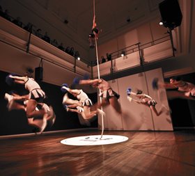 Tarryn Gill + Pilar Mata Dupont, Ever Higher, 2011 (performance still). Image: Paula Carpio, courtesy the artists and PICA