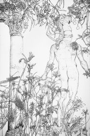Andrew Nicholls, Via Australiano Antica #1, 2015. Archival ink pen on watercolour paper, 106 x 77 cm  Image: Bradley Hammond, c/o the Kedumba Collection of Australian Drawings