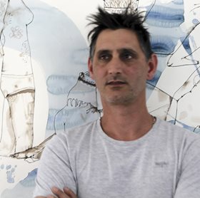 Antony Muia in his studio, 2013. Image: Toby