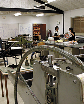 Students working in ECU print room. Image: Mahmudul Raz Islam