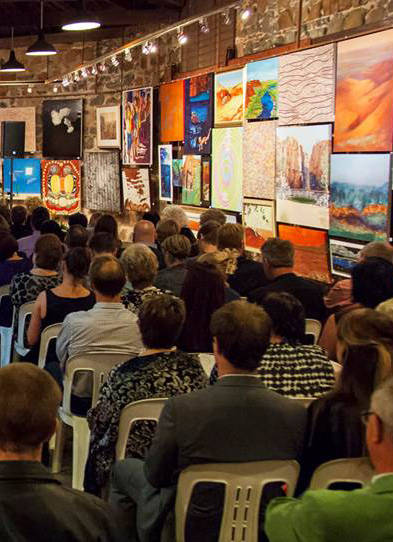 Image: Attendees at the Sponsor’s Preview Night, the Bond Store, Cossack, 2013. Image: Lillian Frost