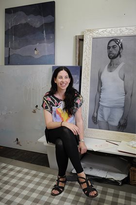 Liz Murraffo, in studio, 2013. Photo: Christophe Canato