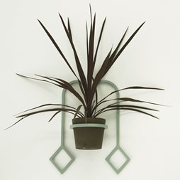 Jessie Mitchell, Harley, 2012. Powdercoated aluminium, ceramic, plant, dimensions variable. Image courtesy of the artist 