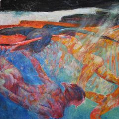 Ian De Souza, Water Flight, 2015, 180x152cm, oil on canvas