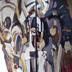 Ian De Souza, Circus Silks, 2016, 122 x 182cm, acrylic on canvas