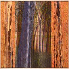 Lesley Meaney, Eucalipty #1, 2016. 116x45, acrylic on canvas