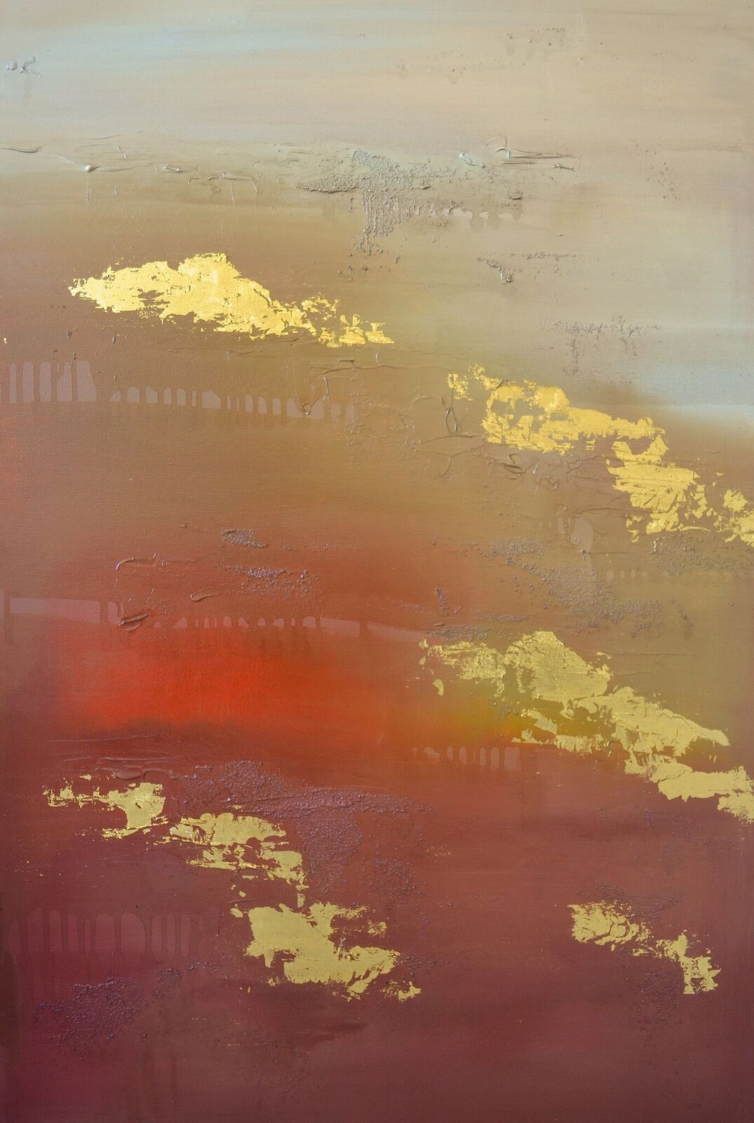 Francesca Gnagnarella, Escape Into Sunlight, 2016. 950x650cm, acrylic 23 karat gold leaf on canvas