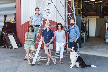 Lisa Dymond, Sarah Wilkinson, Angela McHarrie,, Karen Millar and Pascal Proteau at Artsource O'Connor Studios, 2017. Photographer: Christophe Canato