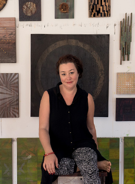 Monique Tippett in her studio, 2015