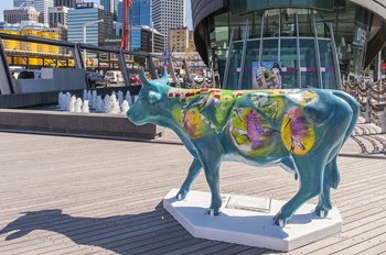 Audrey and Arif Satar, Amilita, 2016. CowParade PERTH. Photographer: Christophe Canato. Image courtesy of City of Perth, Perth Public Art Foundation and Artsource.
